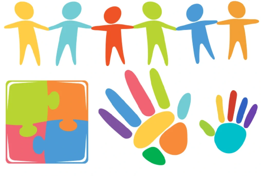 puzzle de peças coloridas e formas diferentes